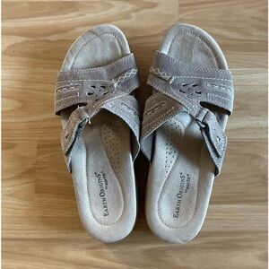 Ladies Earth Origins Sizzle Leather Slide Sandals - Sz 8